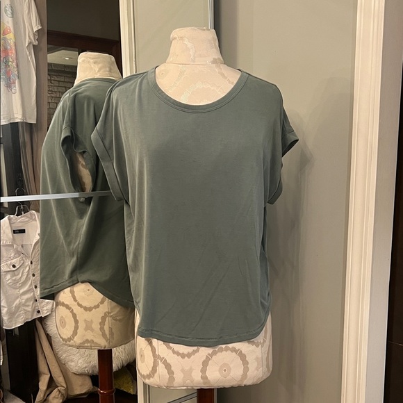 Lucky Brand Tops - Lucky Brand Sage Green Short Sleeve Scoop Neck Tee